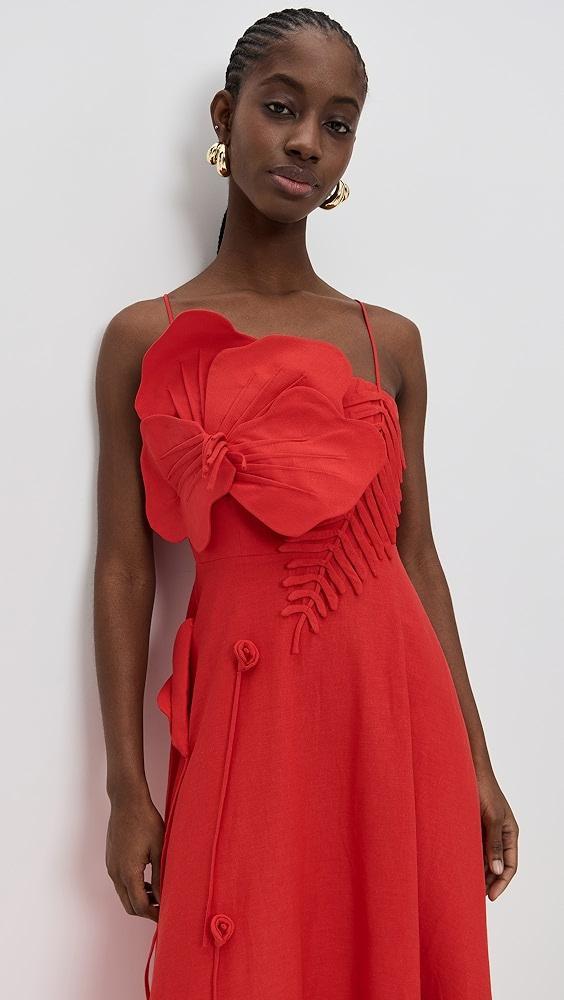 FARM Rio Red Garden Sleeveless Midi Dress | Shopbop Product Image