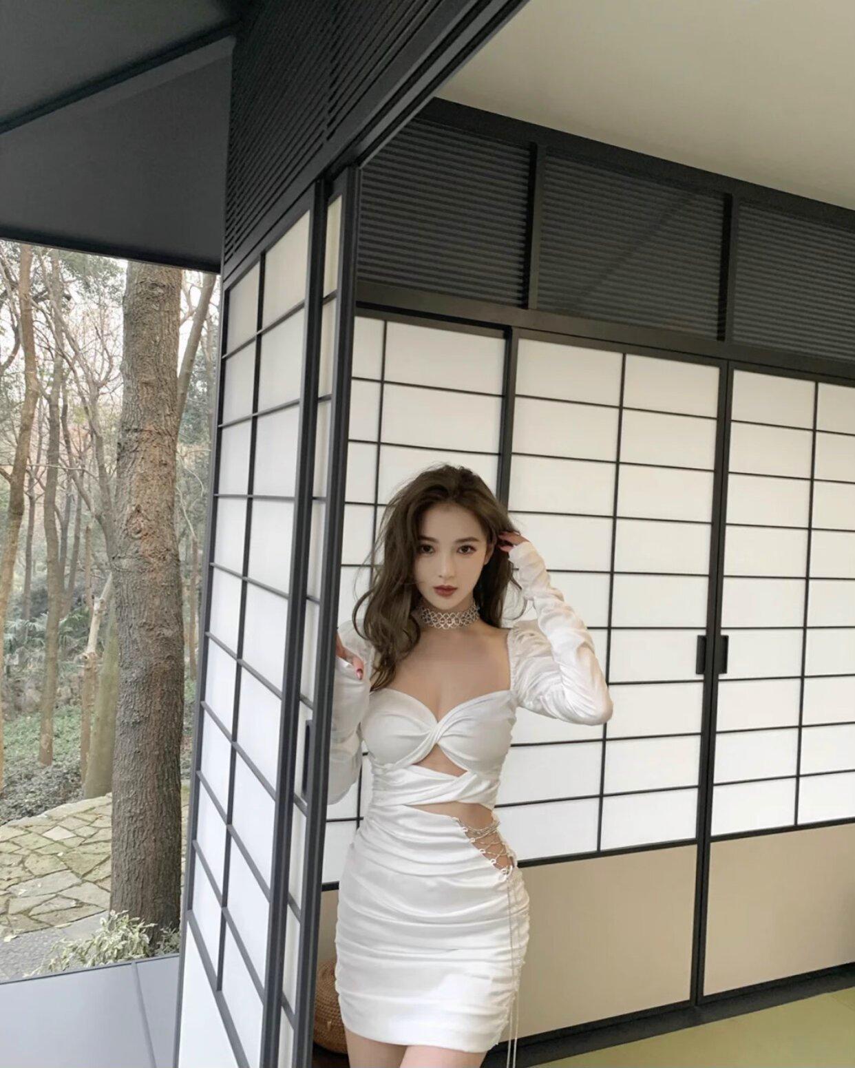 Bonnie sexy White Cross Crystal Dress (Final Sale) Product Image