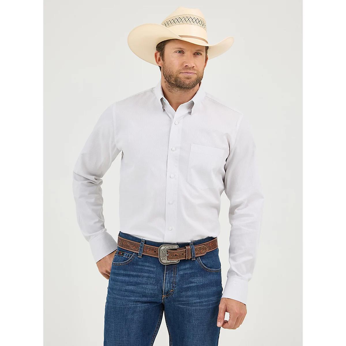 Men's Cody Johnson One Pocket Button Down Shirt in Gray Contrast Product Image