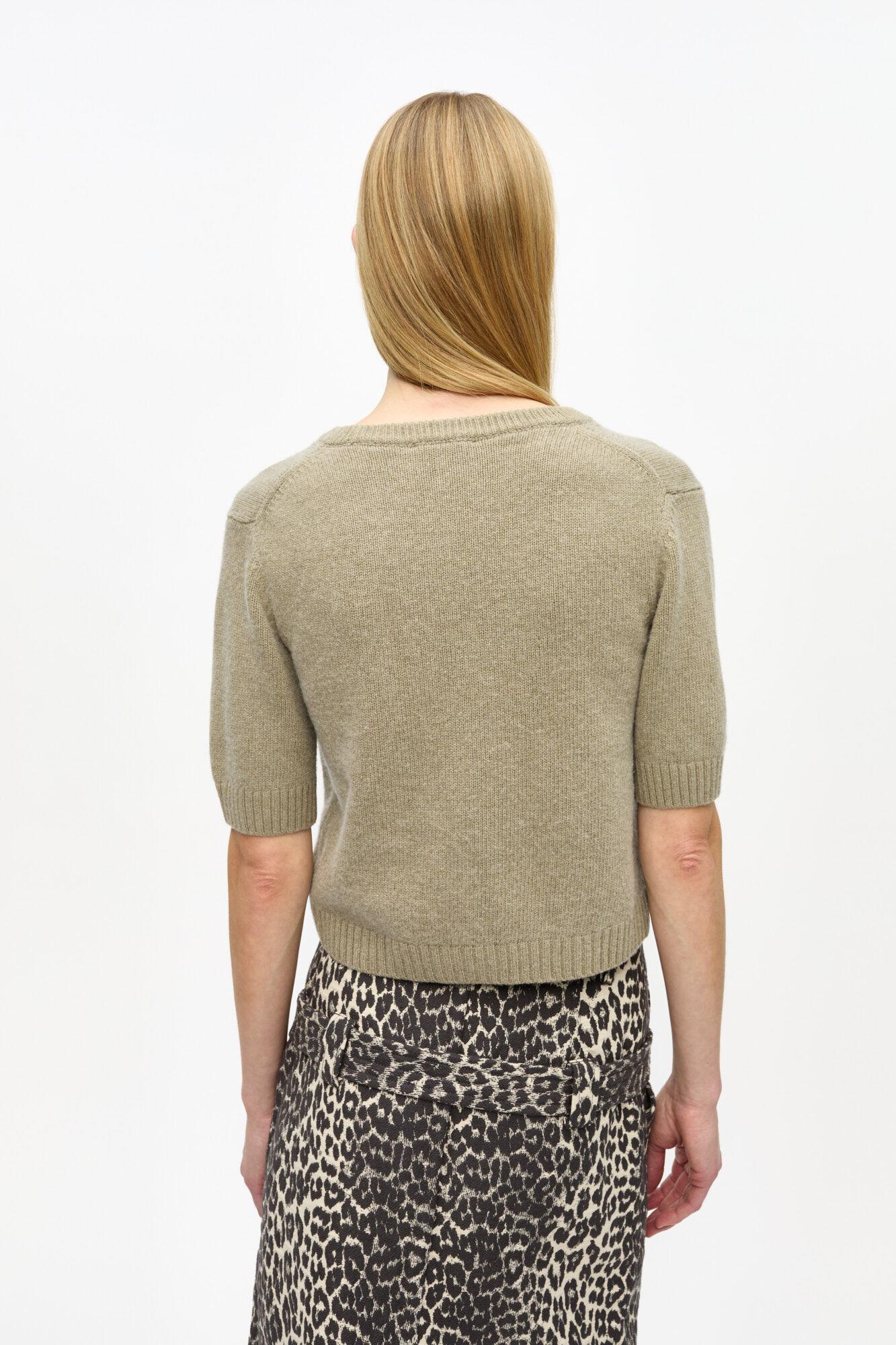 Brown Future Wool Mix Short Sleeve Cardigan Product Image