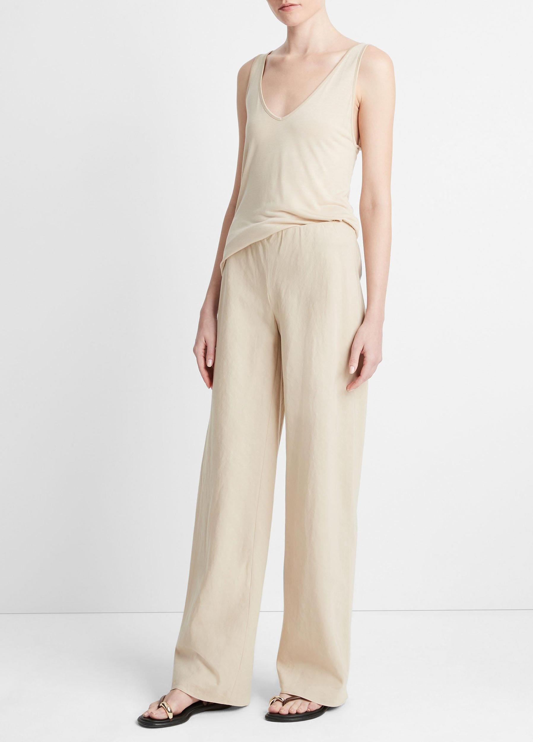 Womens Cotton-Blend High-Waist Bias Pant, Black, Size L Vince Product Image