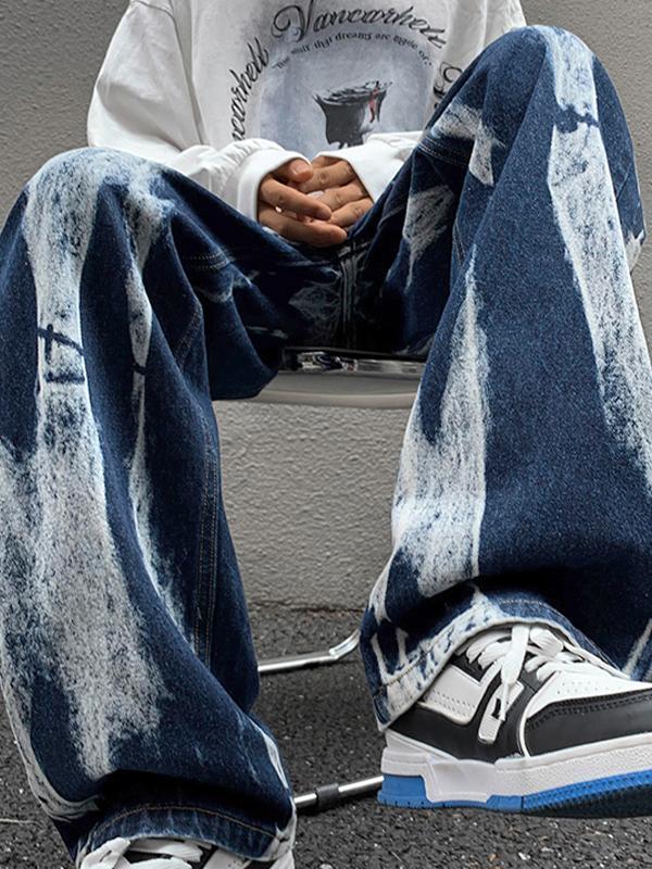 Men's Tie Dye Gradient Straight Leg Jean Product Image