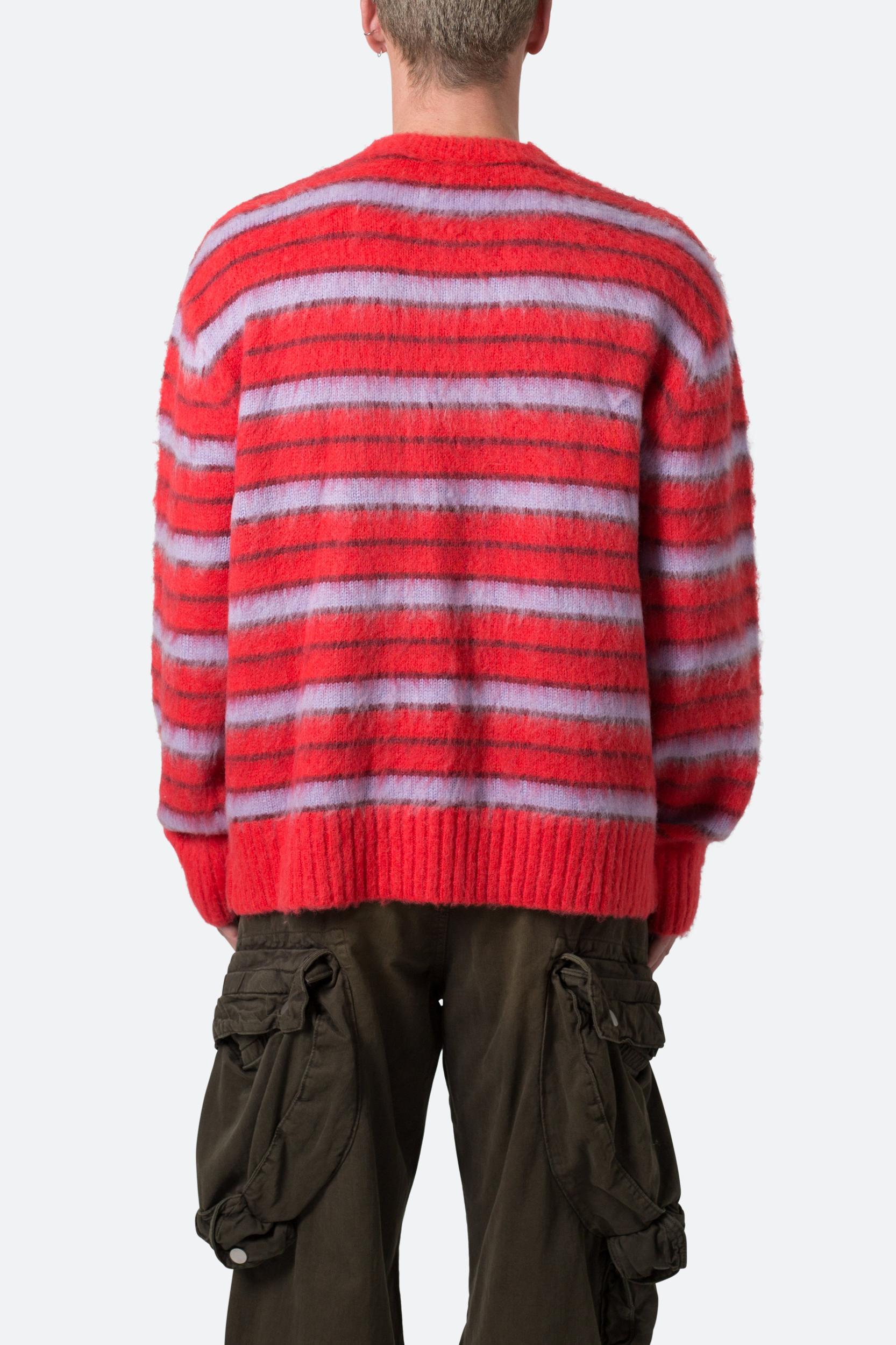 Striped Mohair Sweater - Red Product Image