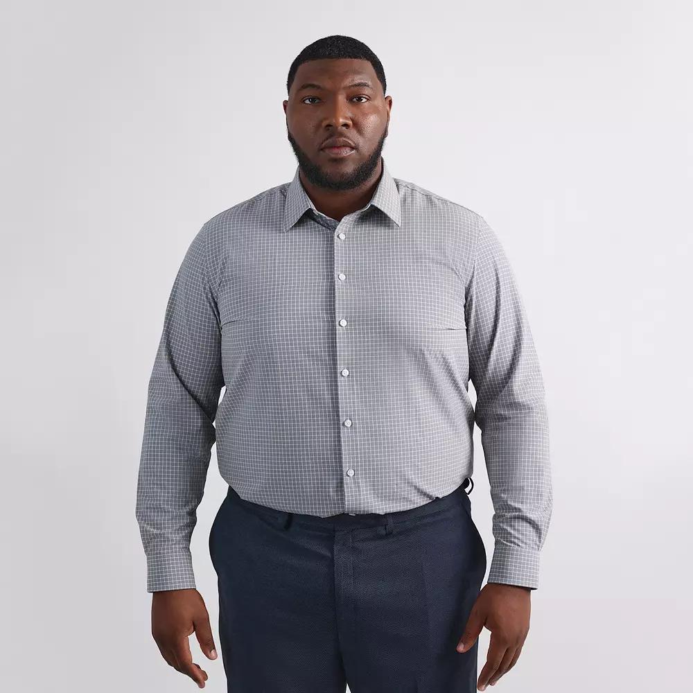 Big & Tall Haggar Smart Wash Classic Fit Solid Dress Shirt, Mens Product Image