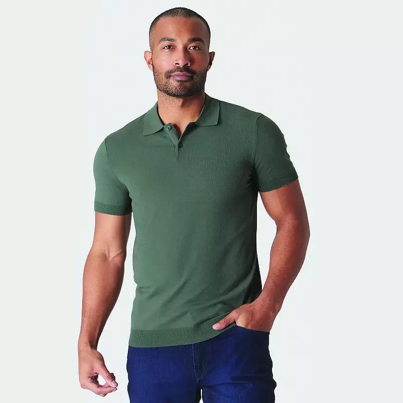 Men's True Classic Stretch Short Sleeve Sweater Polo, Size: Large, Moss Green Product Image