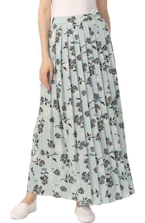 Kimi & Kai Women's Print Box Pleat Maxi Skirt in Purple Pink at Nordstrom, Size X-Large Product Image
