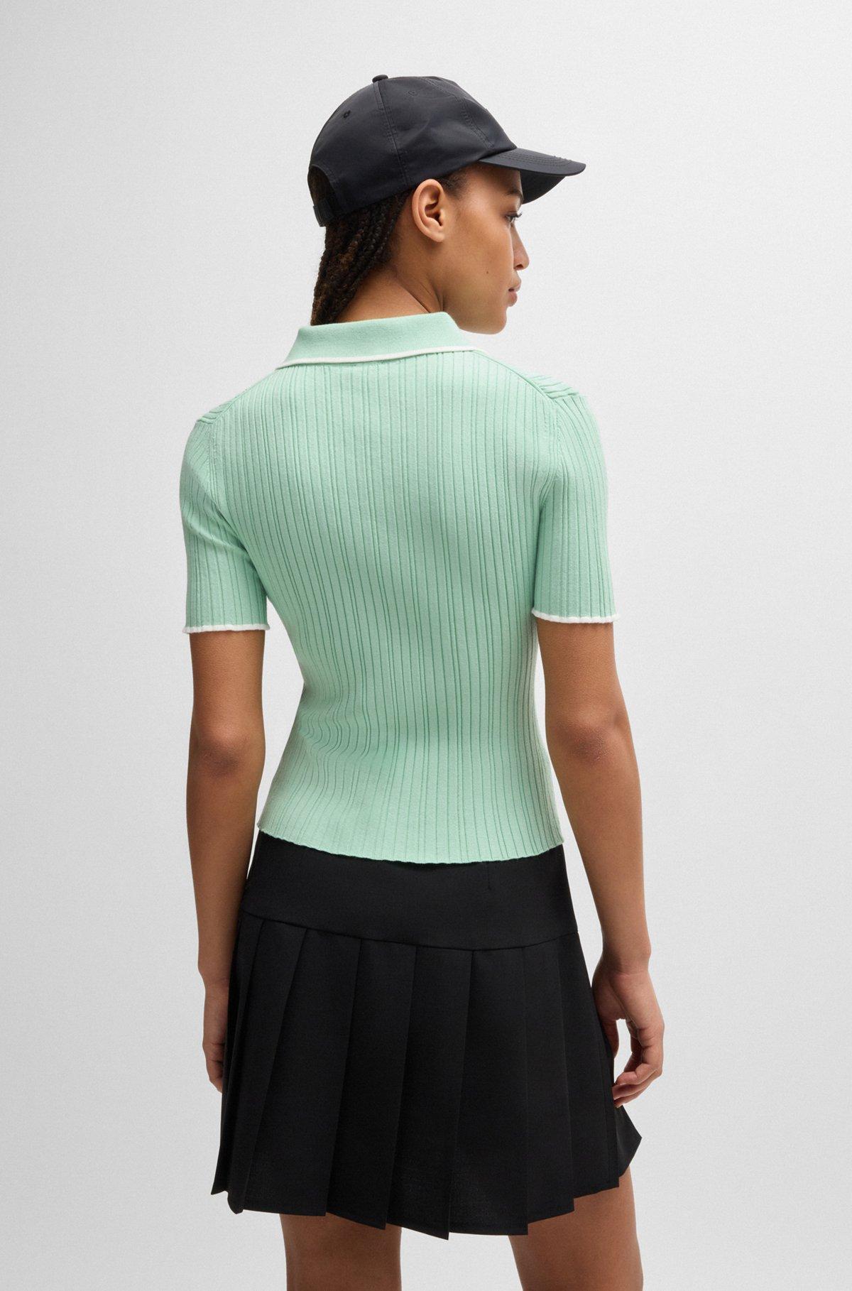 Slim-fit knit polo top Product Image