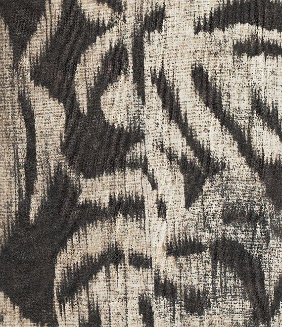 Westbound Sketched Palms Short Sleeve V-Neck Dress Product Image