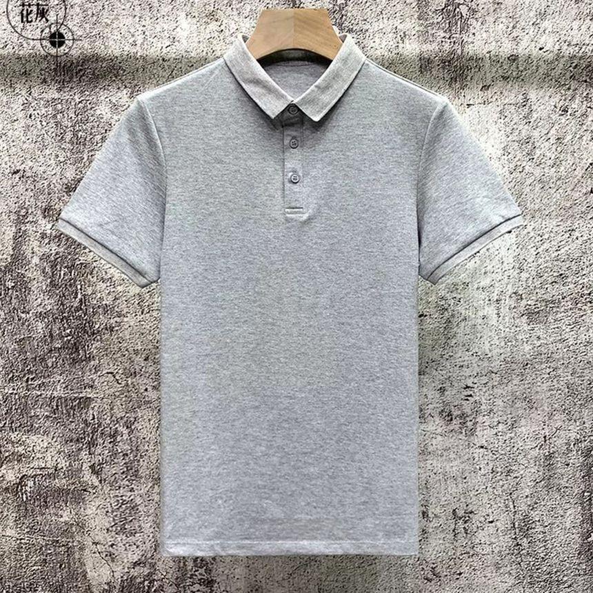 Short-Sleeve Plain Polo Shirt Product Image