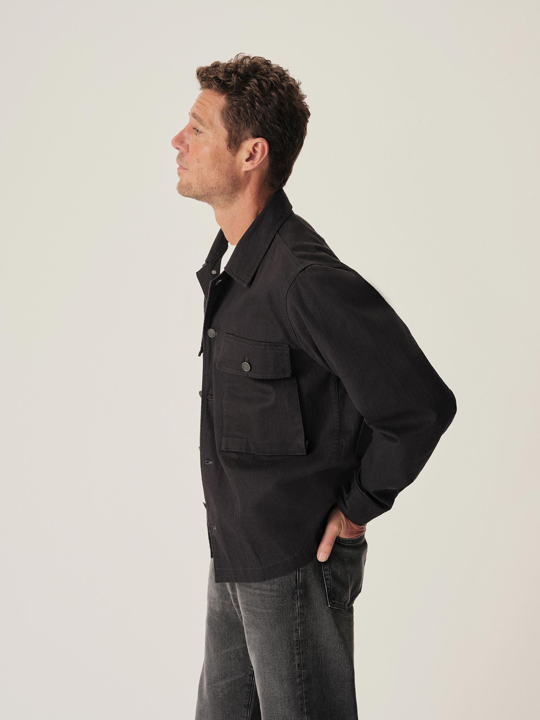 Black Omaha Flyweight HBT P-43 Fatigue Jacket Product Image