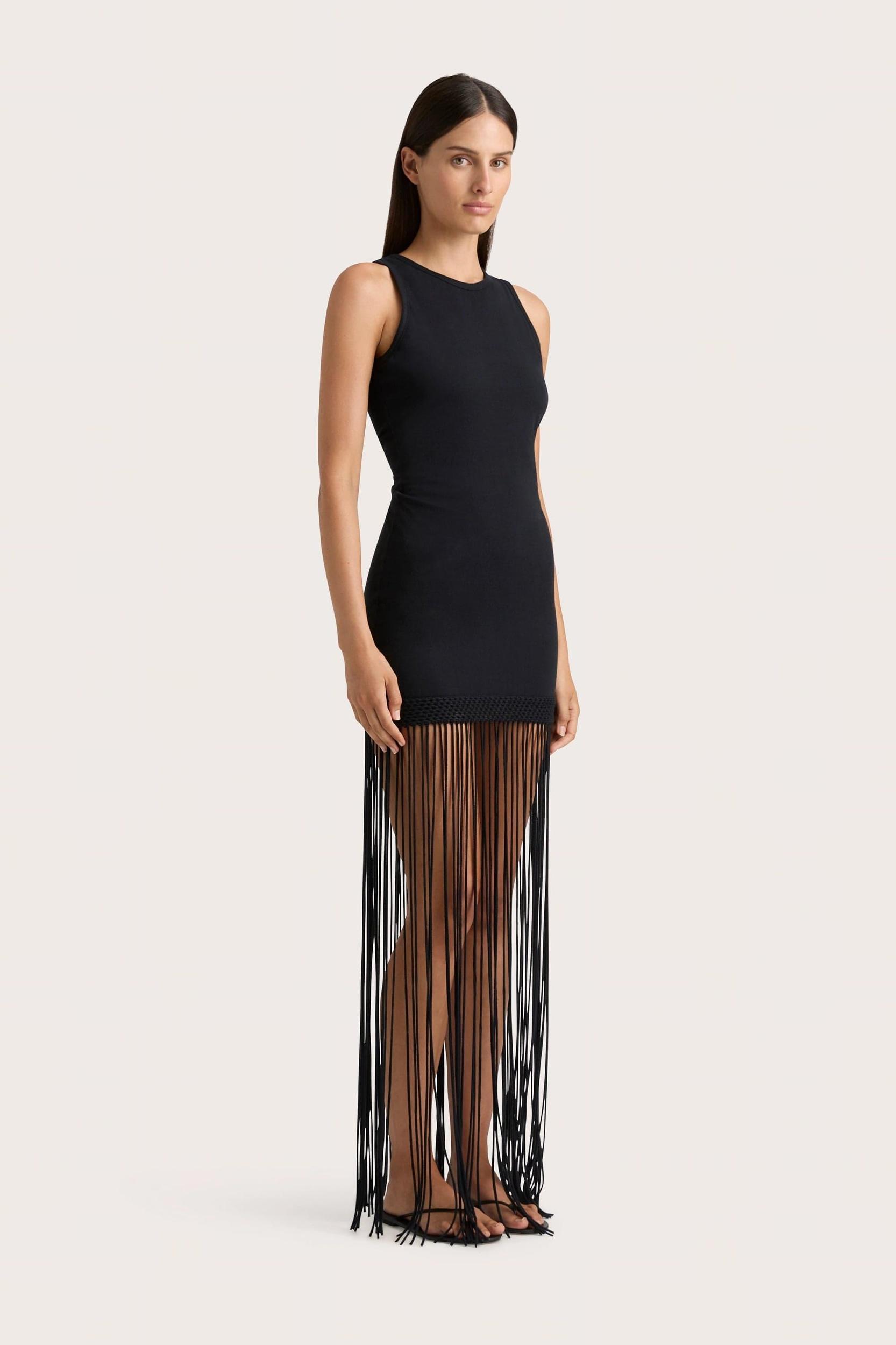 Maceio Fringed Dress Black - Final Sale Product Image