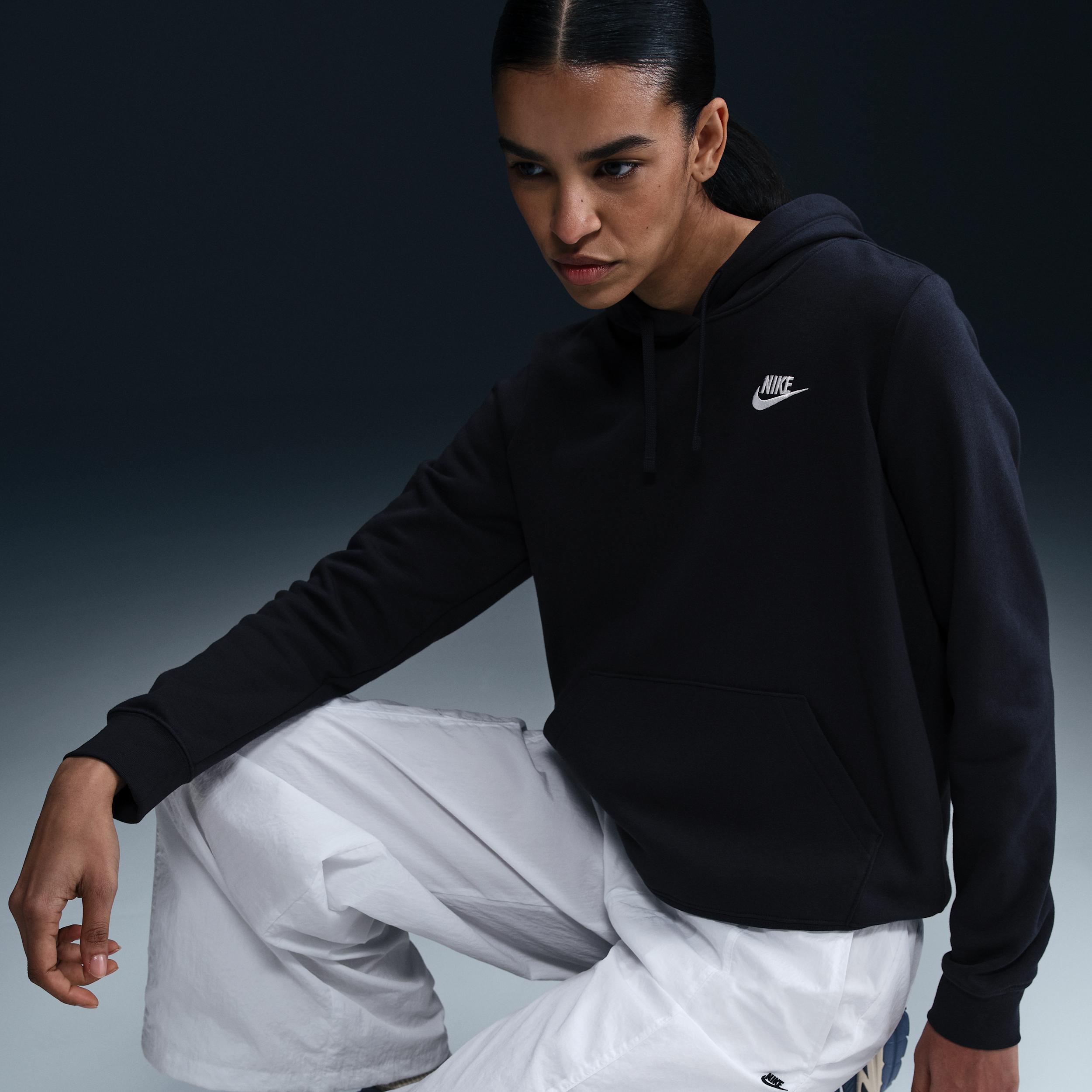 Women's Nike Sportswear Club Large Logo Fleece Hoodie, Size: Small, Birch Grey Product Image