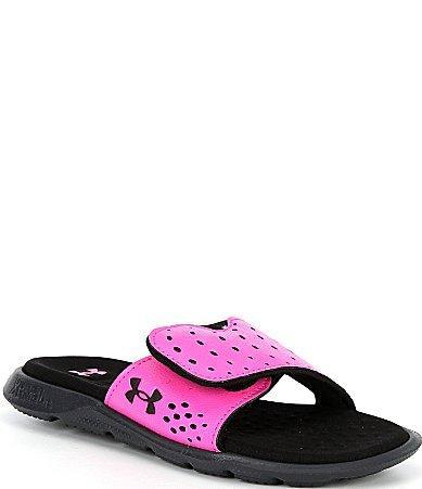 Under Armour Girls Under Armour Ignite VII Slides - Girls Grade School Shoes Black/Pink/Black Product Image