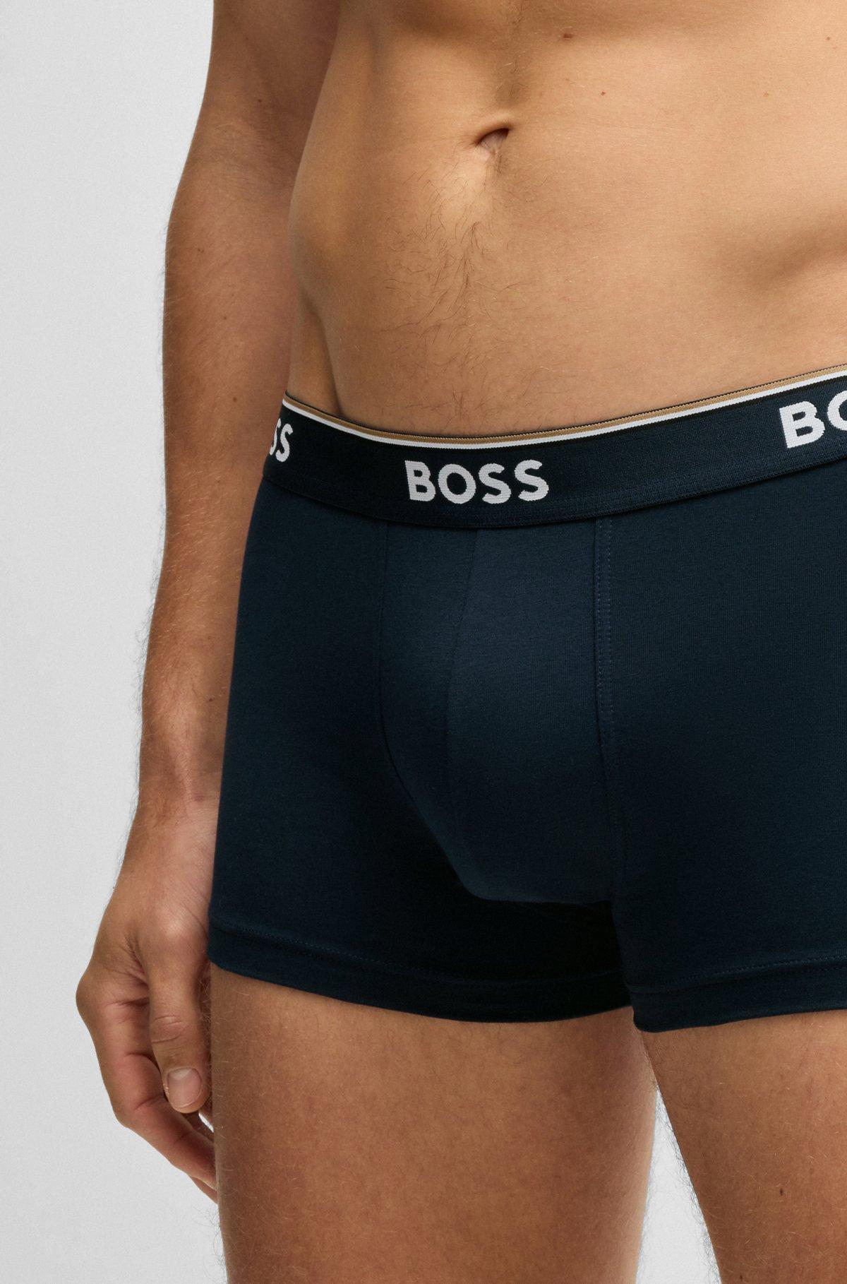 Three-pack of stretch-cotton trunks with logo waistbands Product Image