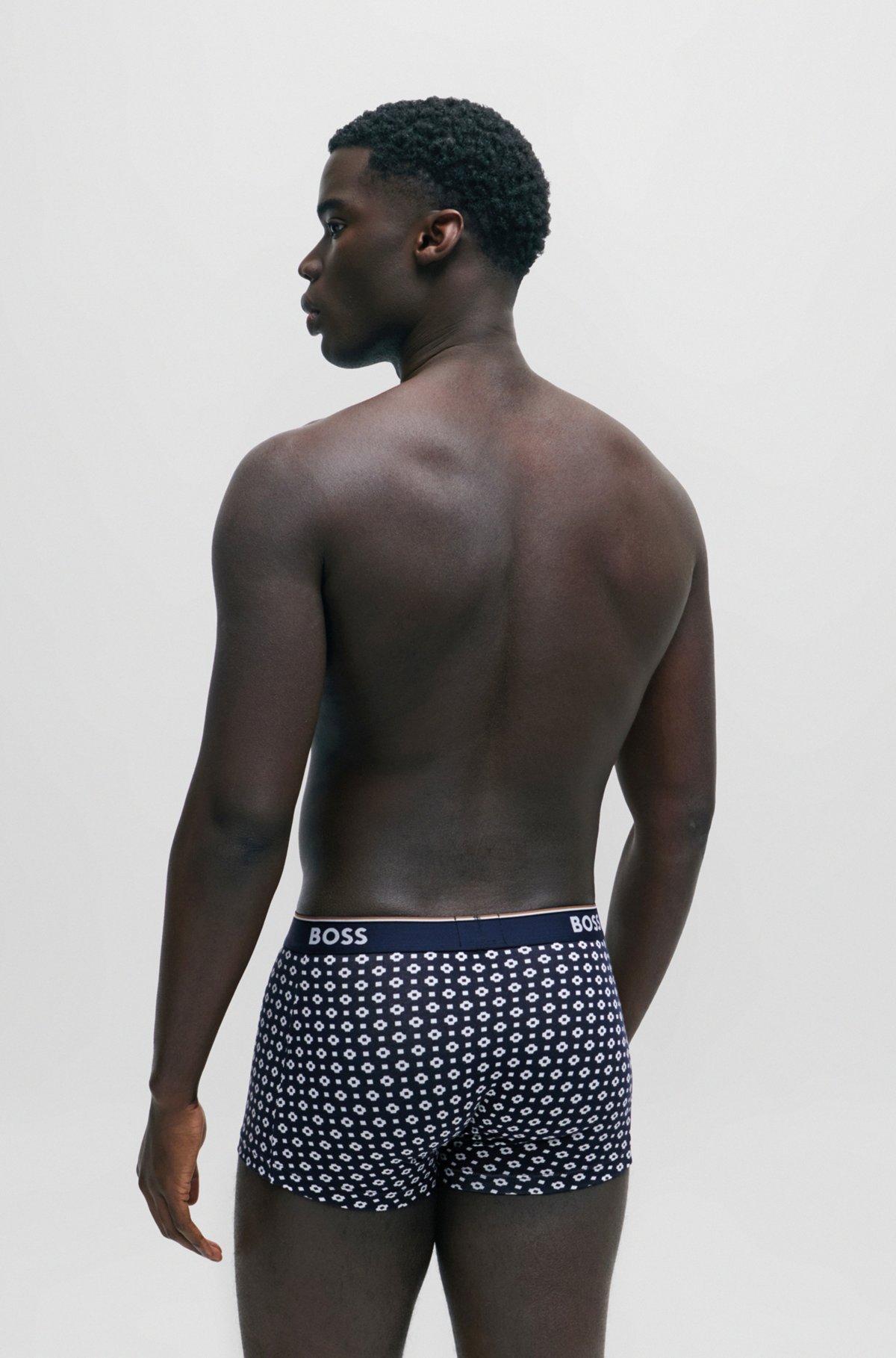 Three-pack of stretch-cotton trunks with logo waistbands Product Image