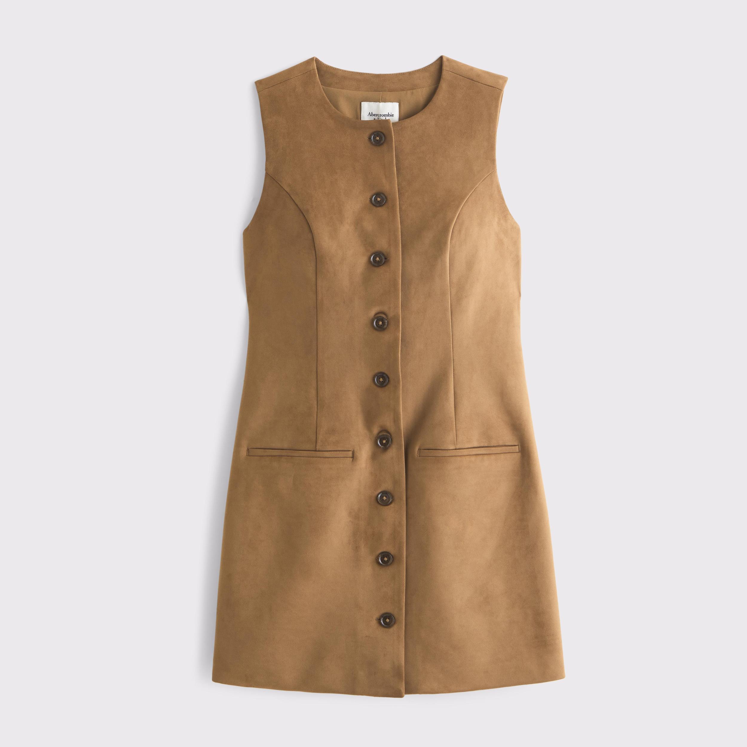 The A&F Mara Vegan Suede Mini Dress Product Image