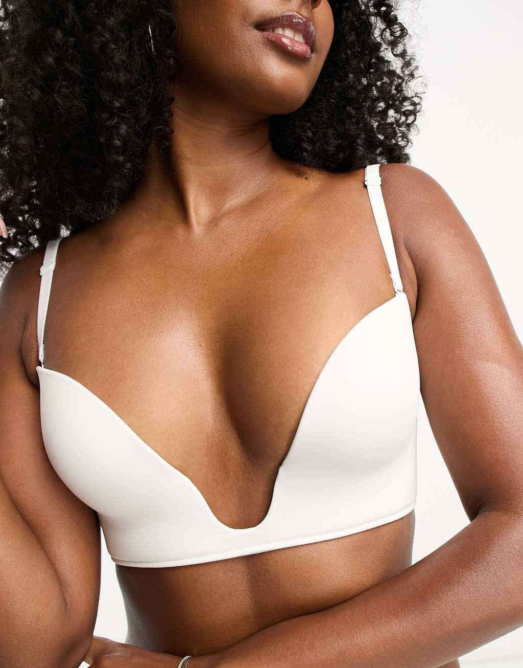 ASOS DESIGN microfiber molded open front plunge bra Product Image