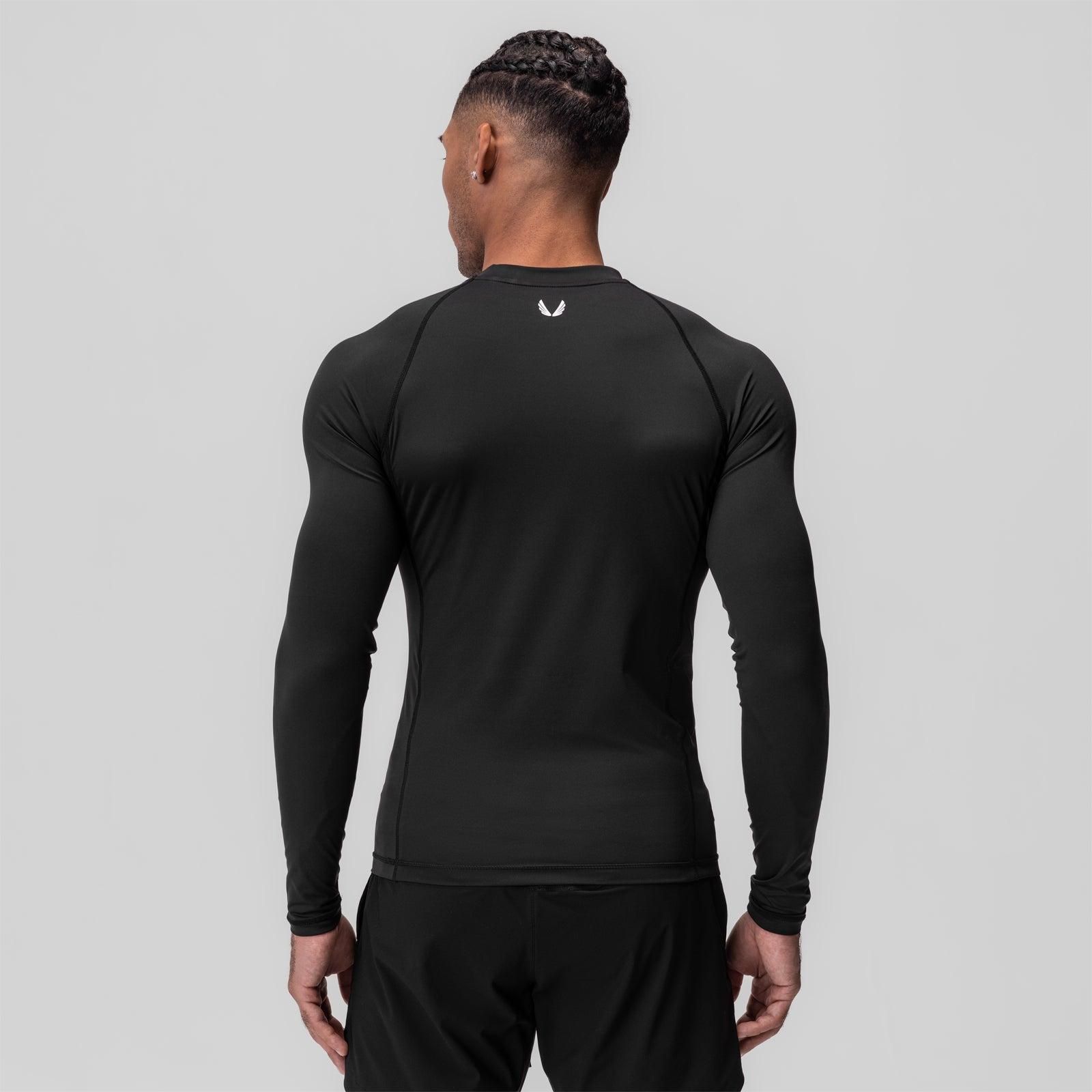 0908. WarpFlexx™ Compression Mock Neck Long Sleeve - Black "Space Bracket" Product Image