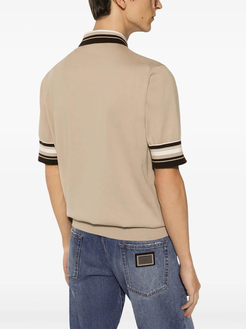 logo-embroidery silk polo shirt Product Image