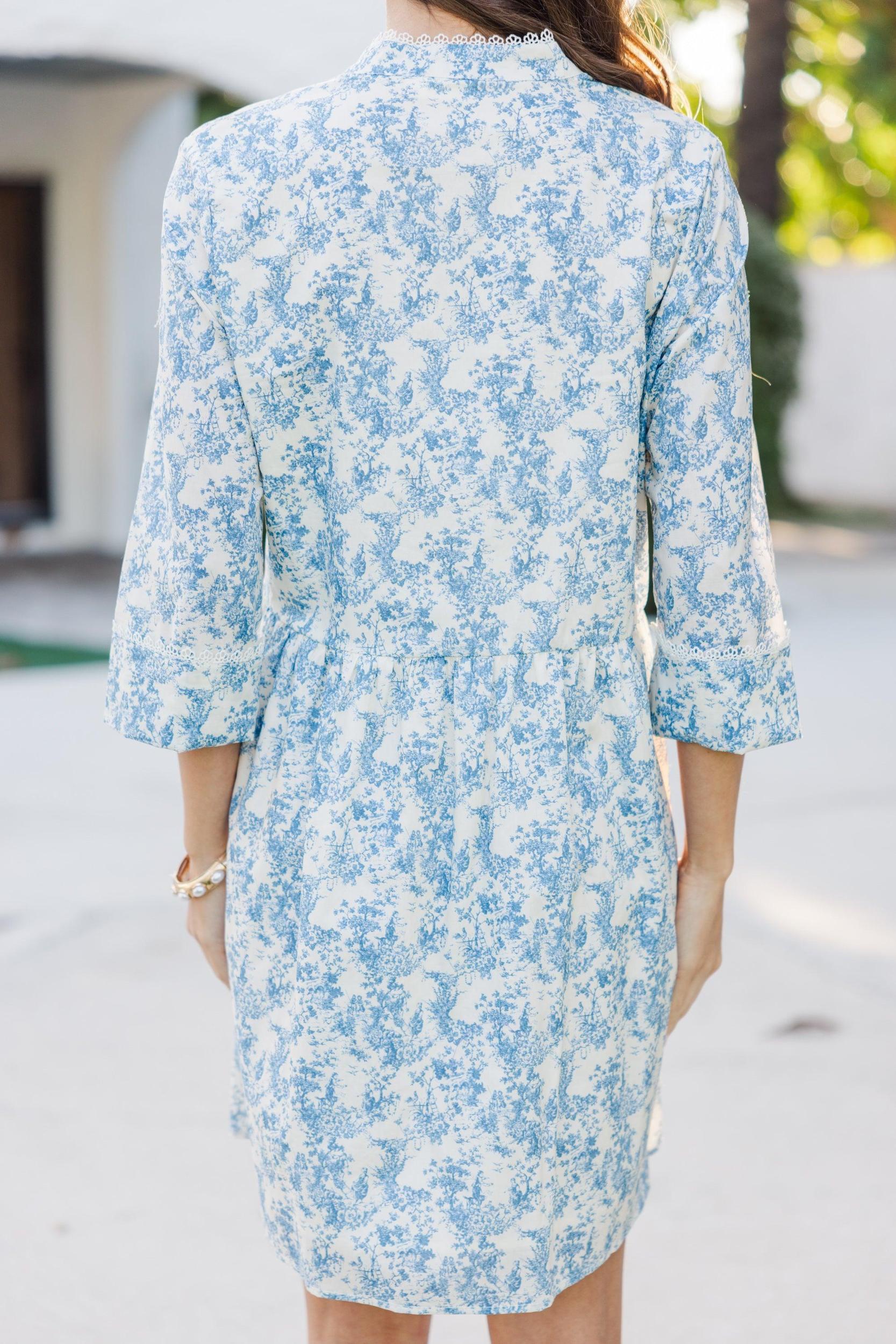 Always The One Blue Floral Toile Shift Dress Female Product Image