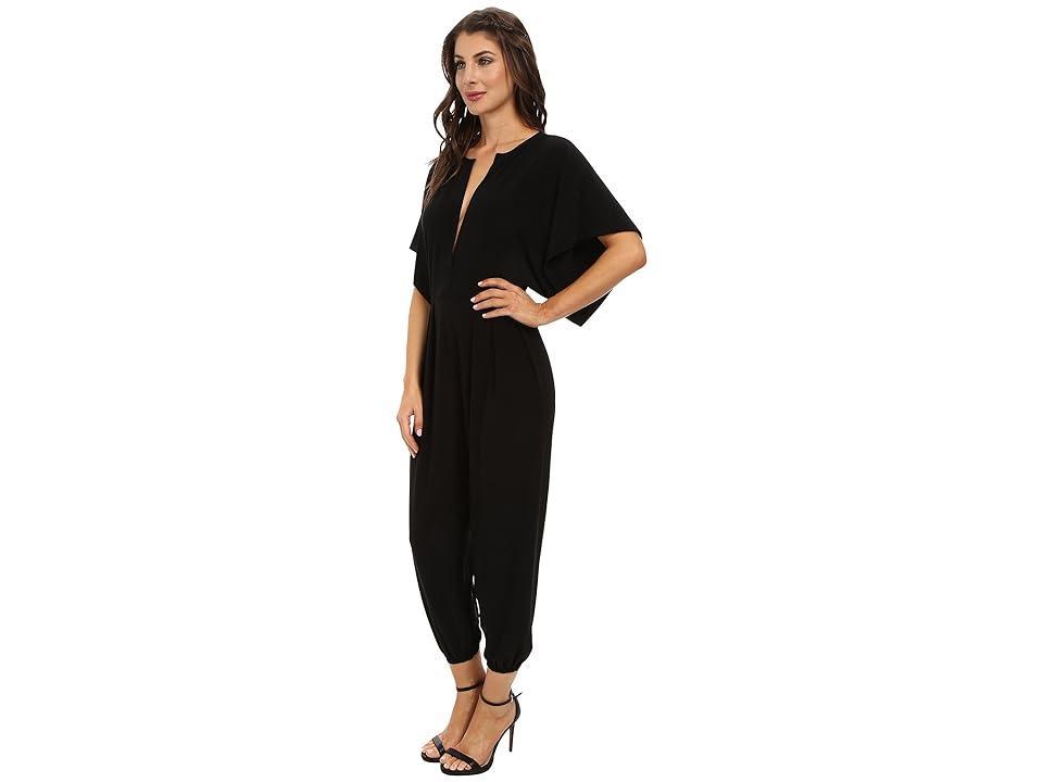 Womens Rectangle Jog Stretch Cape-Sleeve Jumpsuit Product Image