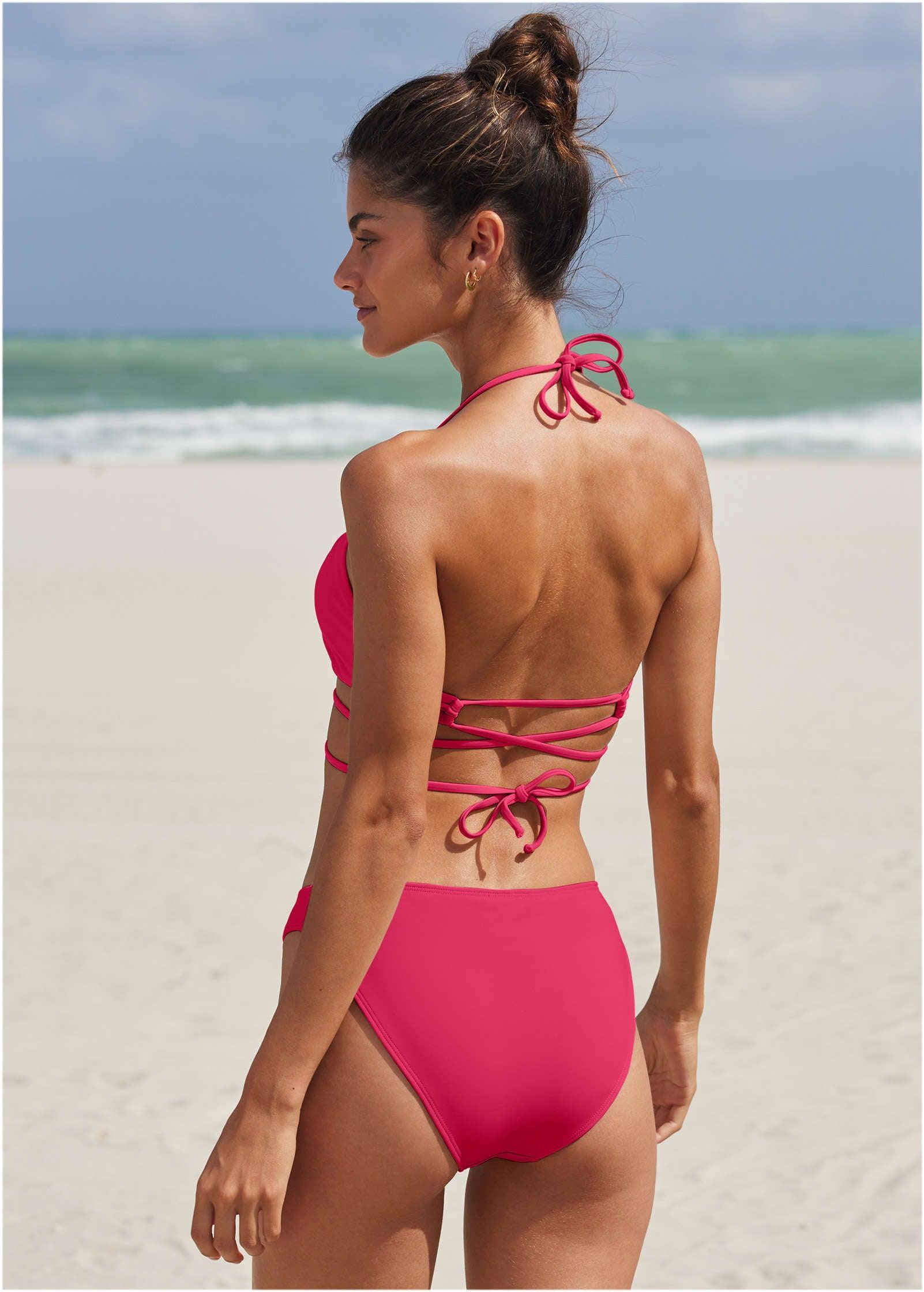 Honolulu Vintage High Leg Bottom - Raspberry Product Image