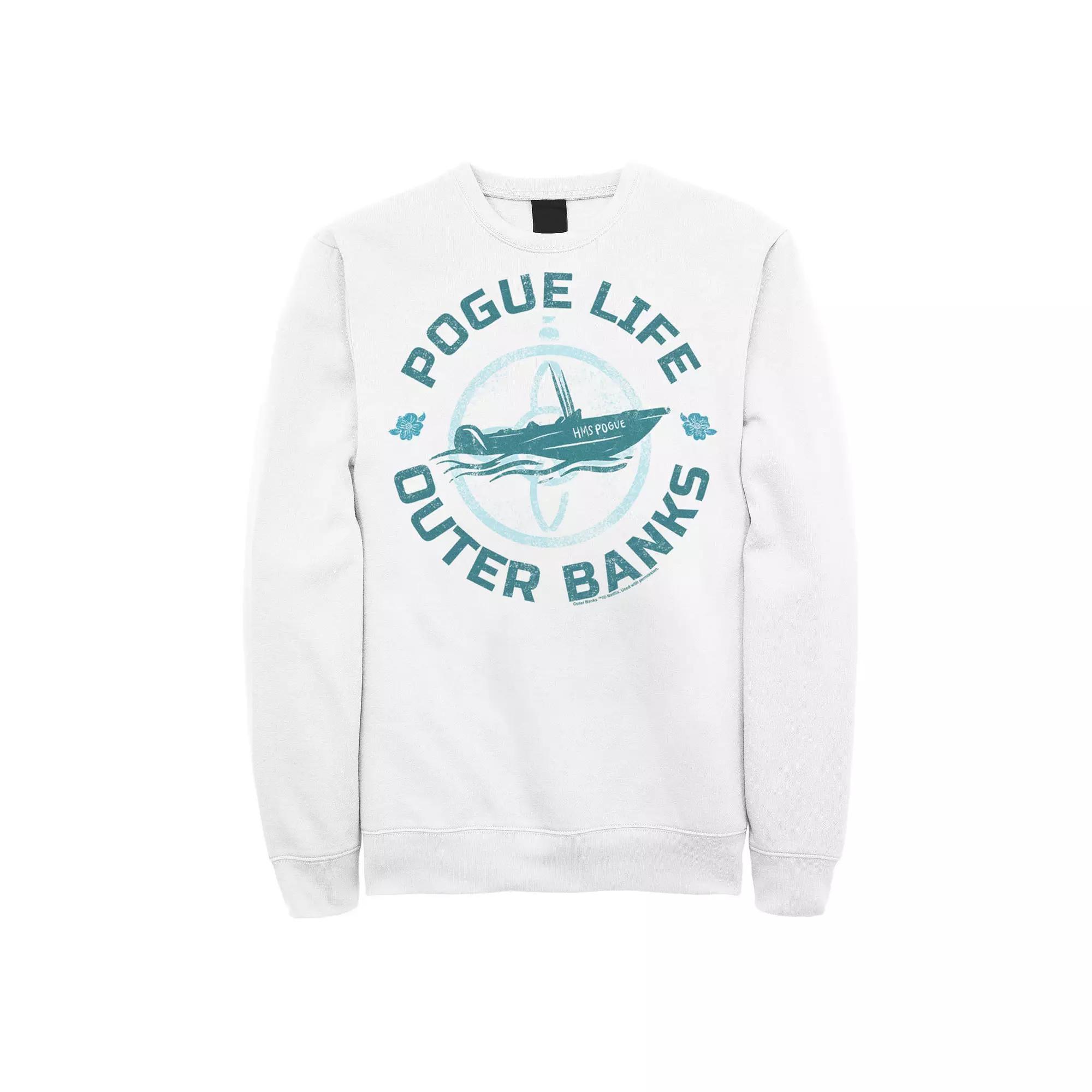 Men's Outer Banks Pogue Life Blue Hue Portrait Sweatshirt, Boy's, Size: XXL, White Product Image
