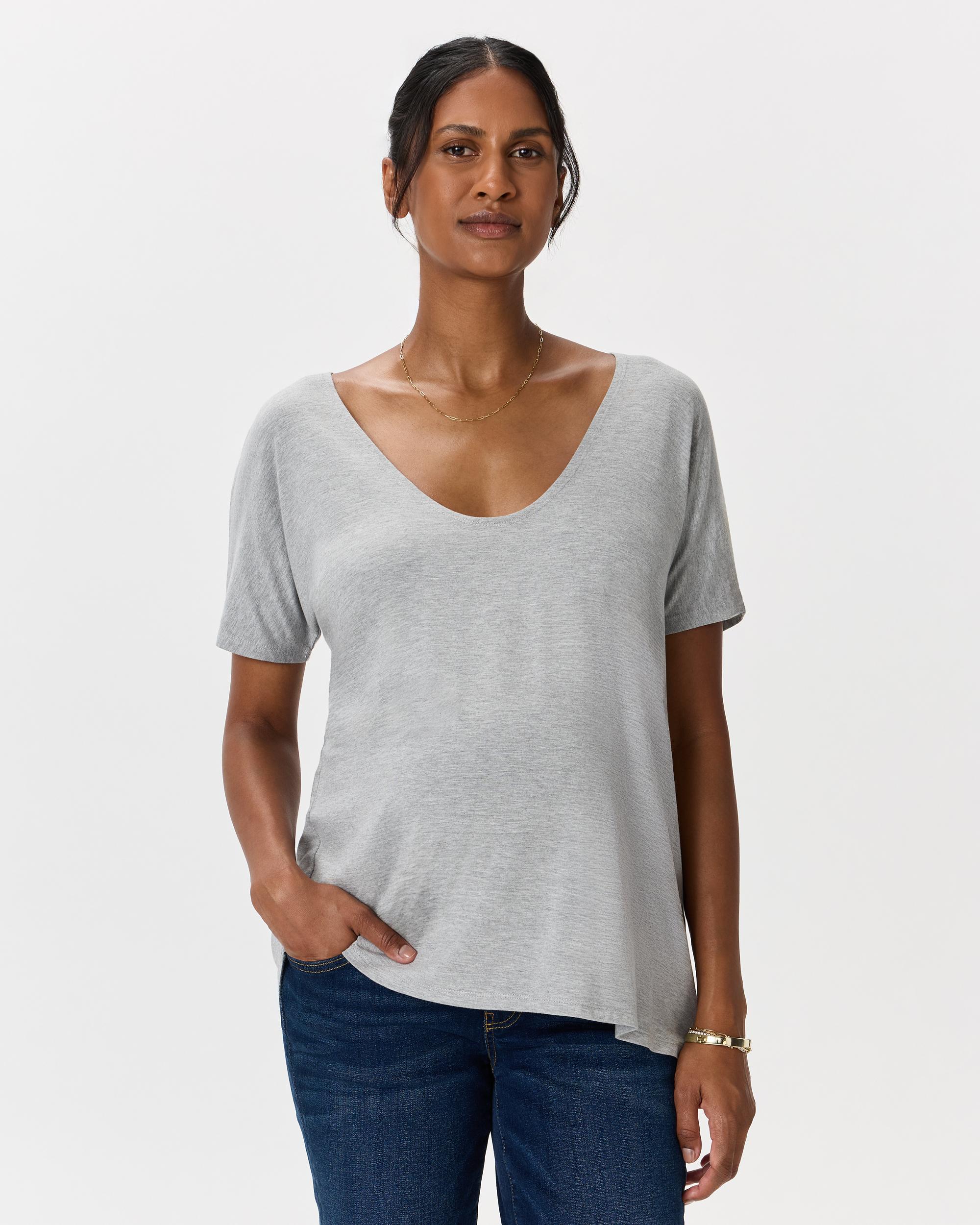Quince | Women's Bamboo Jersey Maternity V-Neck T-Shirt Product Image