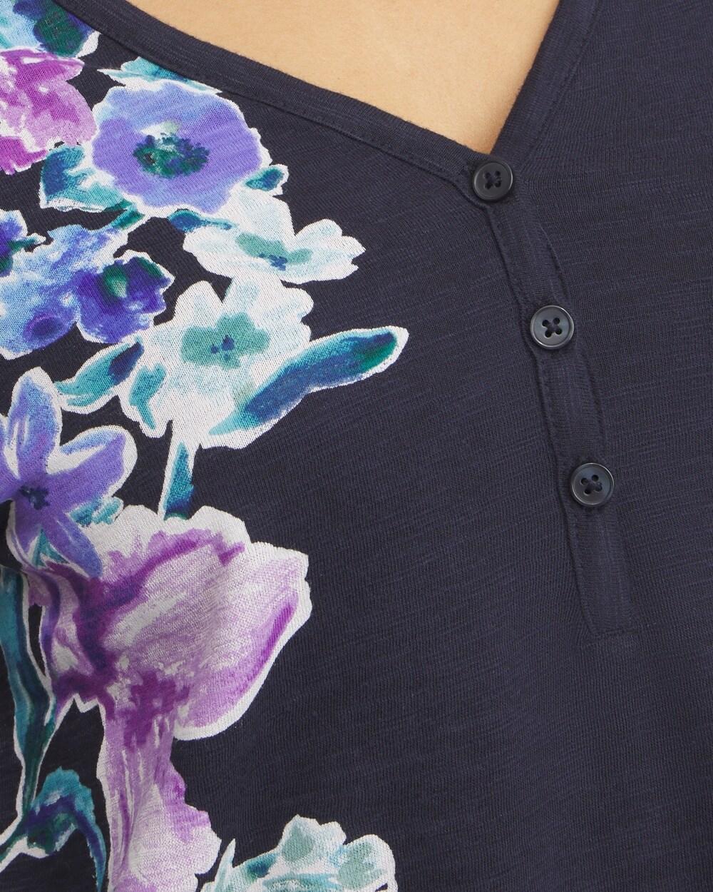 Floral Henley Side Slit Tunic Product Image