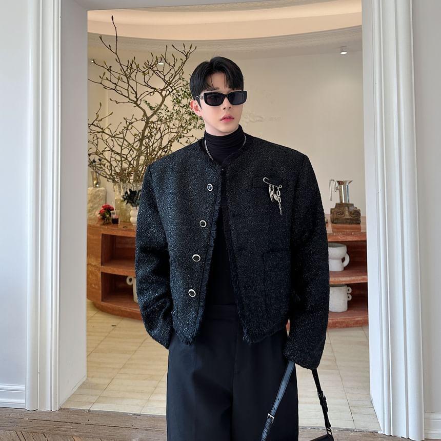 Long-Sleeve Plain Coat Product Image