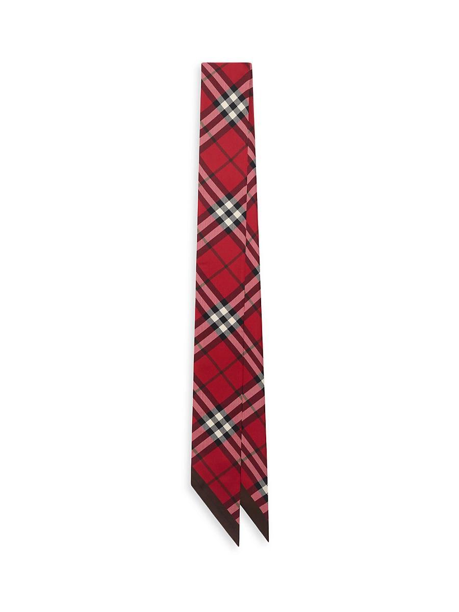 Womens Contrast Check Silk Scarf Product Image