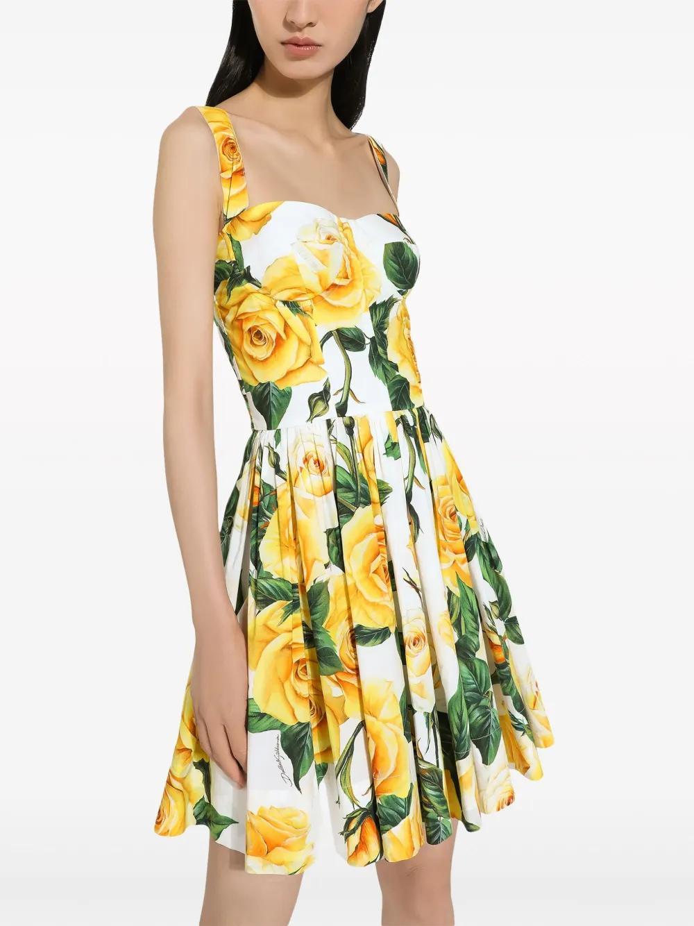 rose-print cotton minidress Product Image