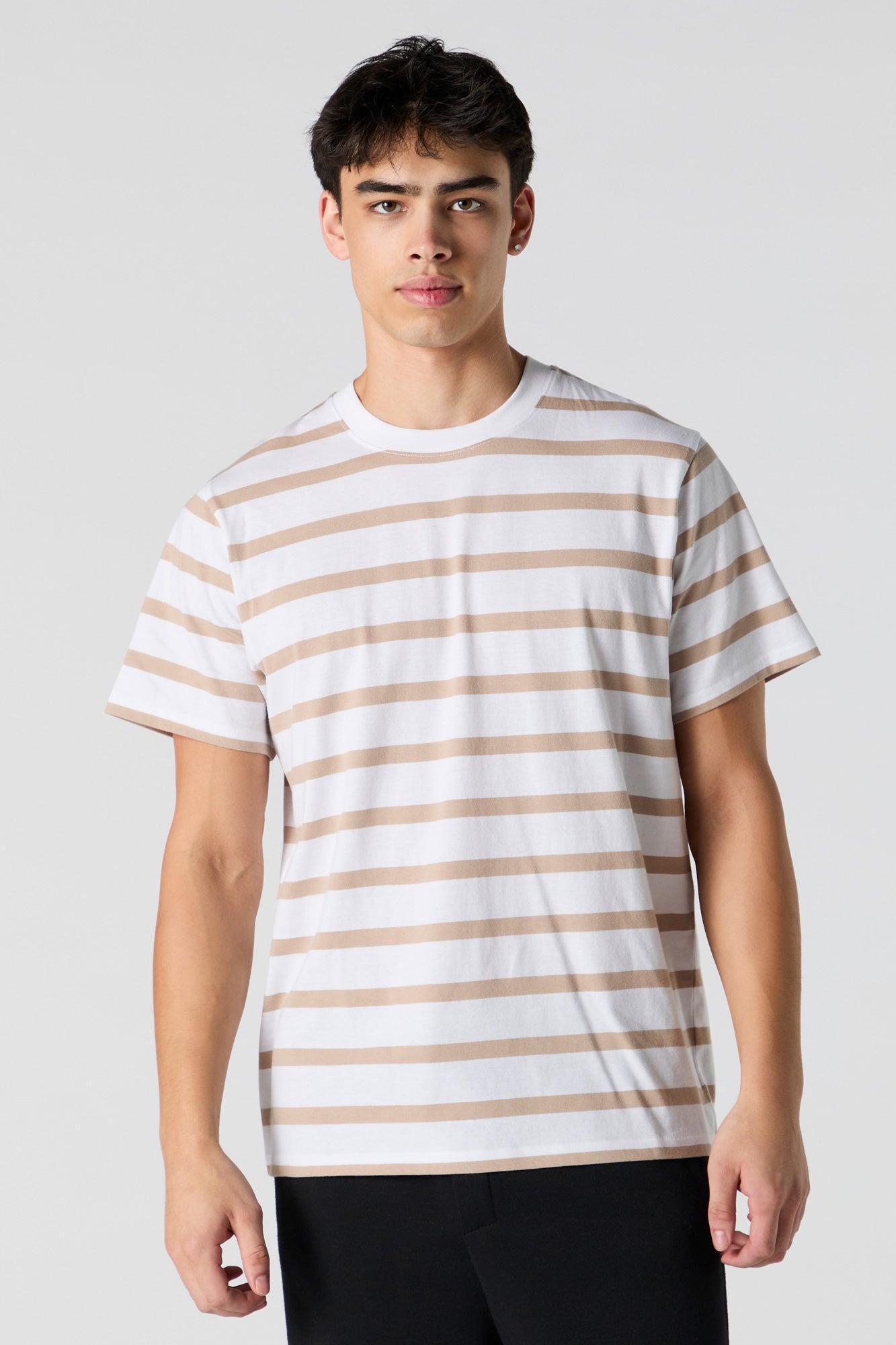Striped Crewneck T-Shirt Male Product Image