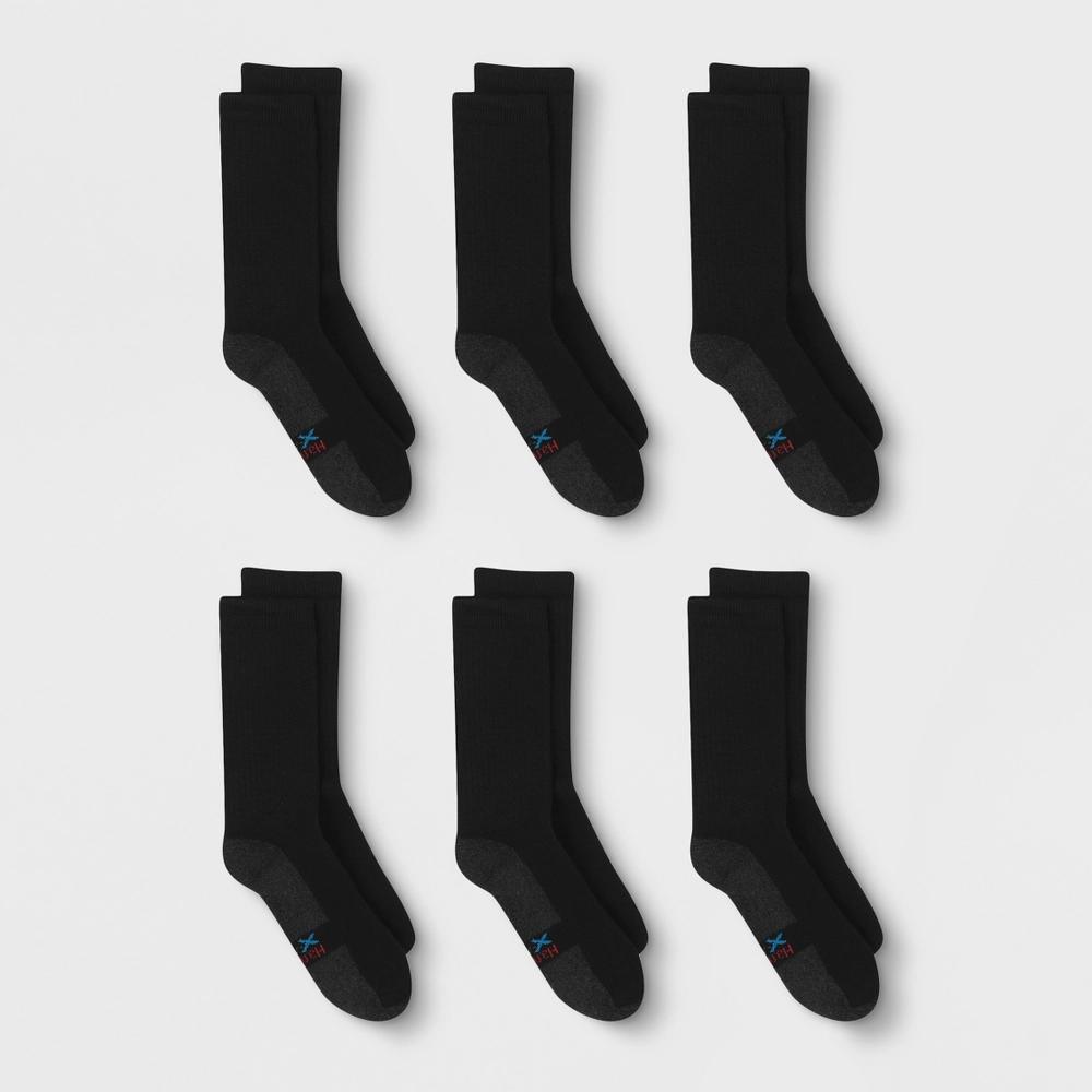 Hanes Premium Men's X-Temp Ultra Cushion Crew Socks 6pk 6-12: Breathable, Midweight, Reinforced Toe Product Image