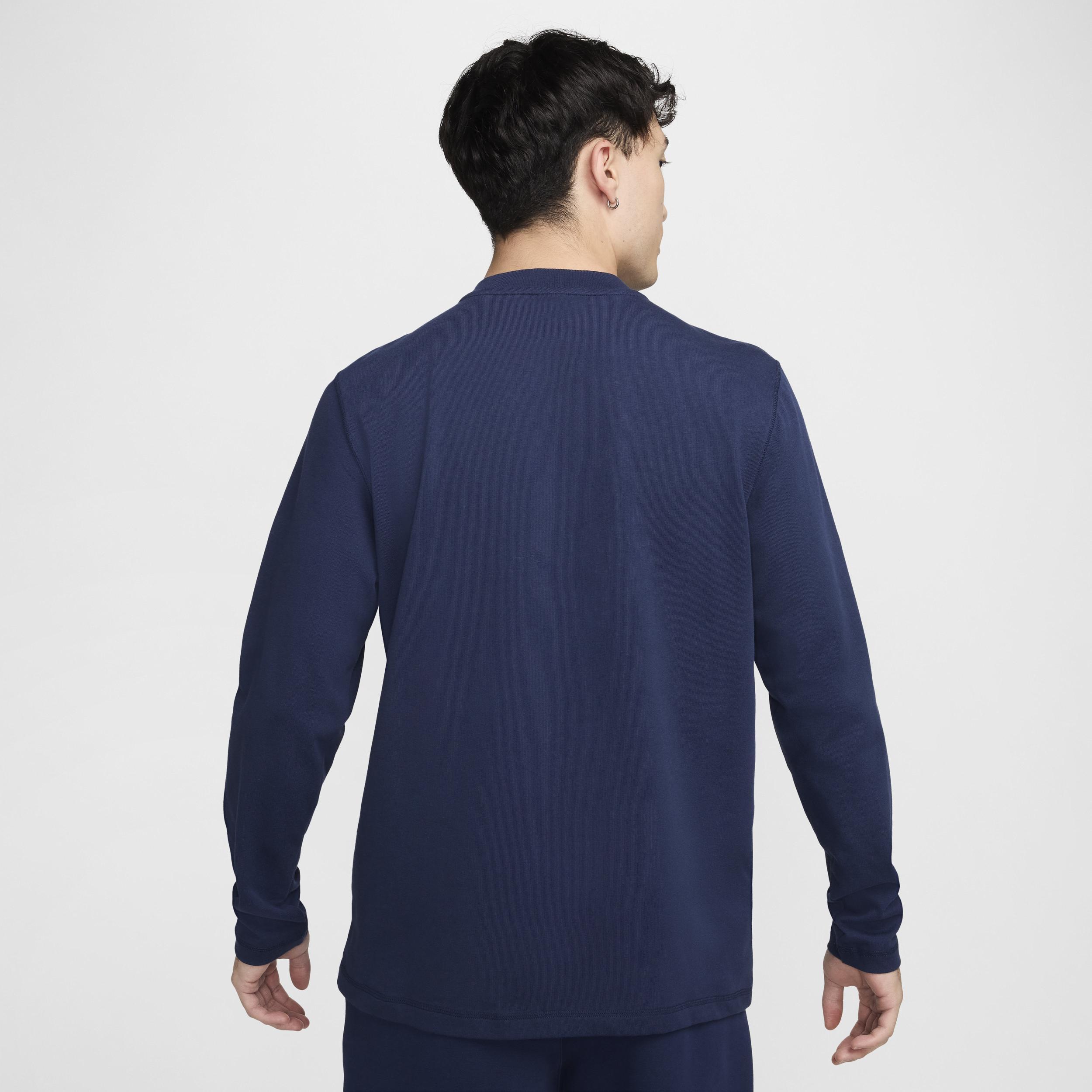 Men's Nike Club Fleece Long Sleeve Henley, Size: Medium, Black Product Image