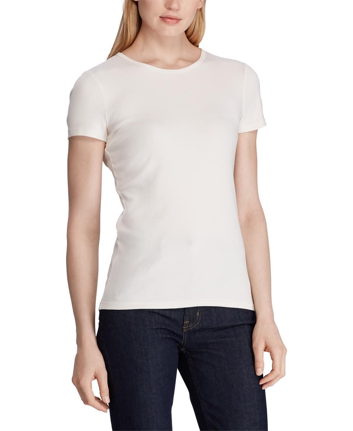 Lauren Ralph Lauren Short Sleeve Round Neck Stretch Cotton T Product Image