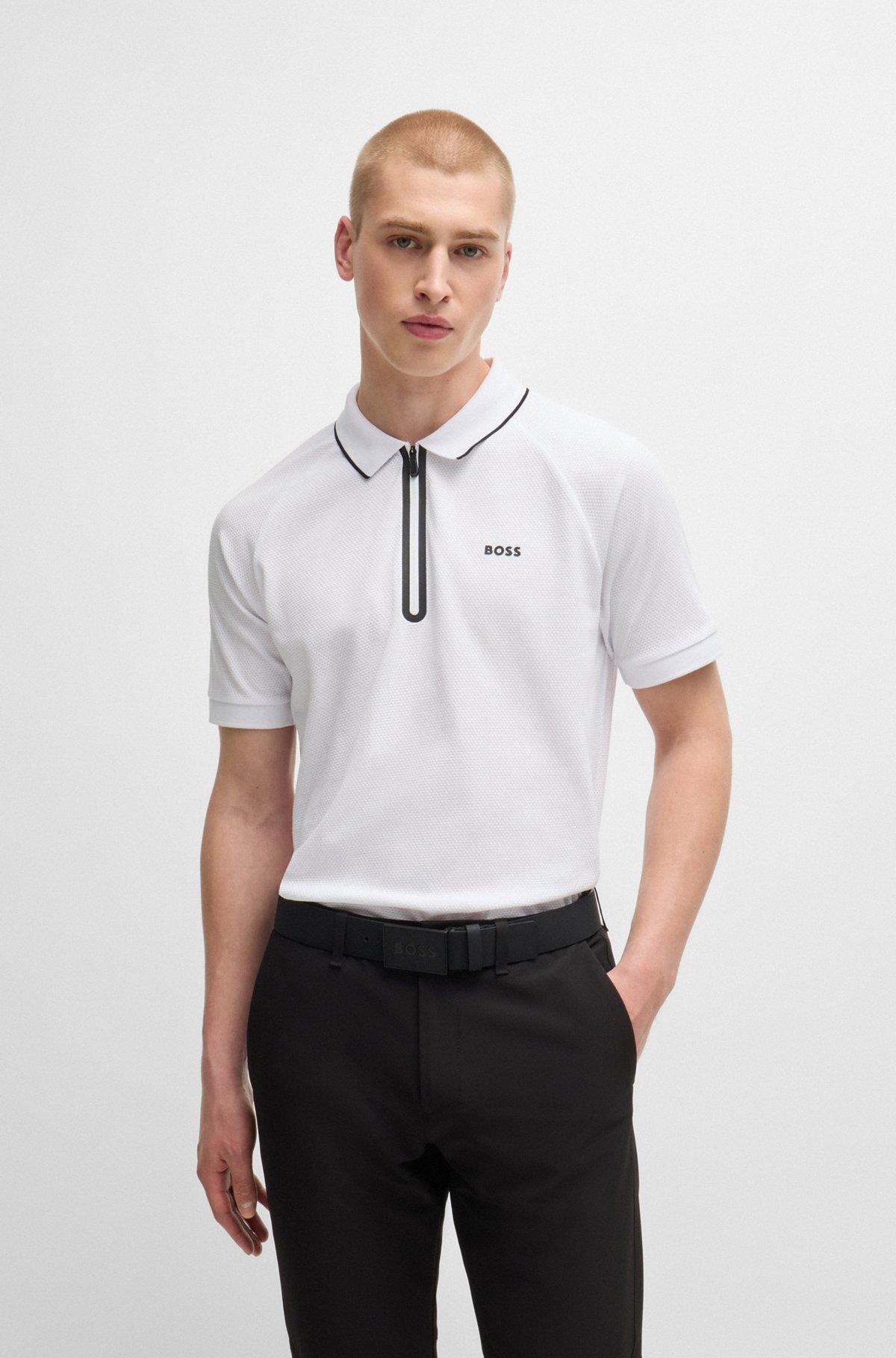 Structured-cotton polo shirt with contrast logo Product Image