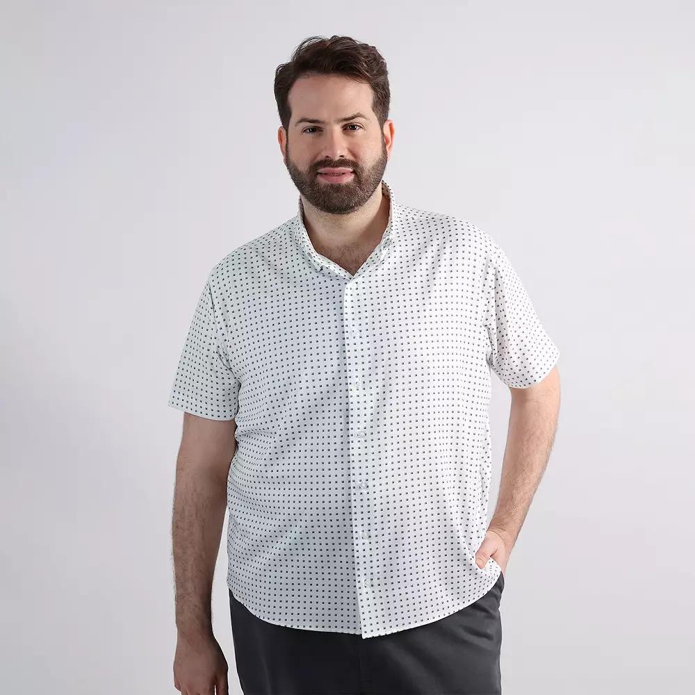 Big & Tall Haggar Performance Short Sleeve Button-Down Shirt, Mens Product Image