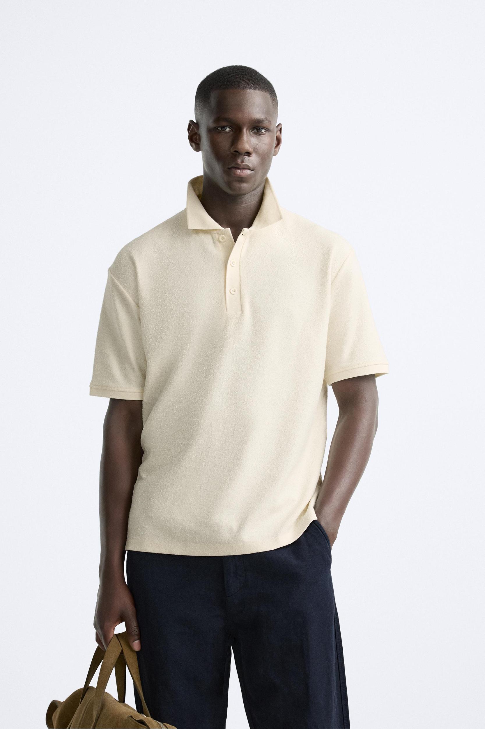 TEXTURED BOUCLÉ POLO SHIRT Product Image