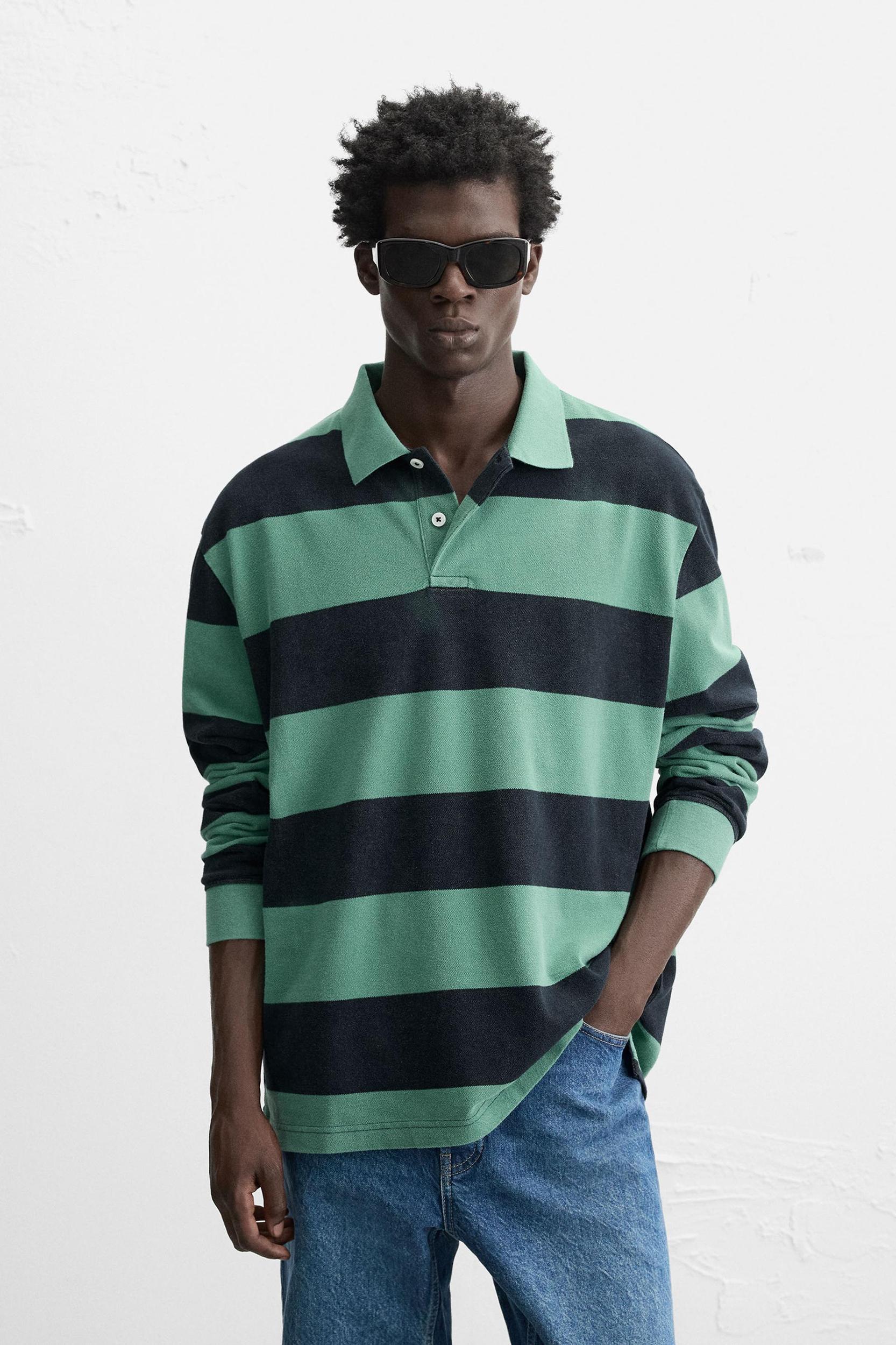 STRIPED WASHED POLO SHIRT Product Image