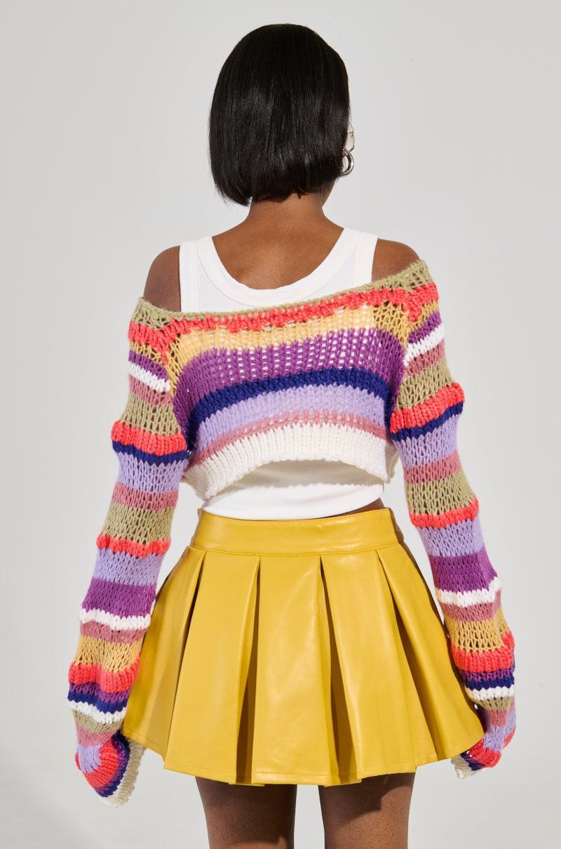 COTTON CANDY LONG SLEEVE CROPPED SWEATER Product Image
