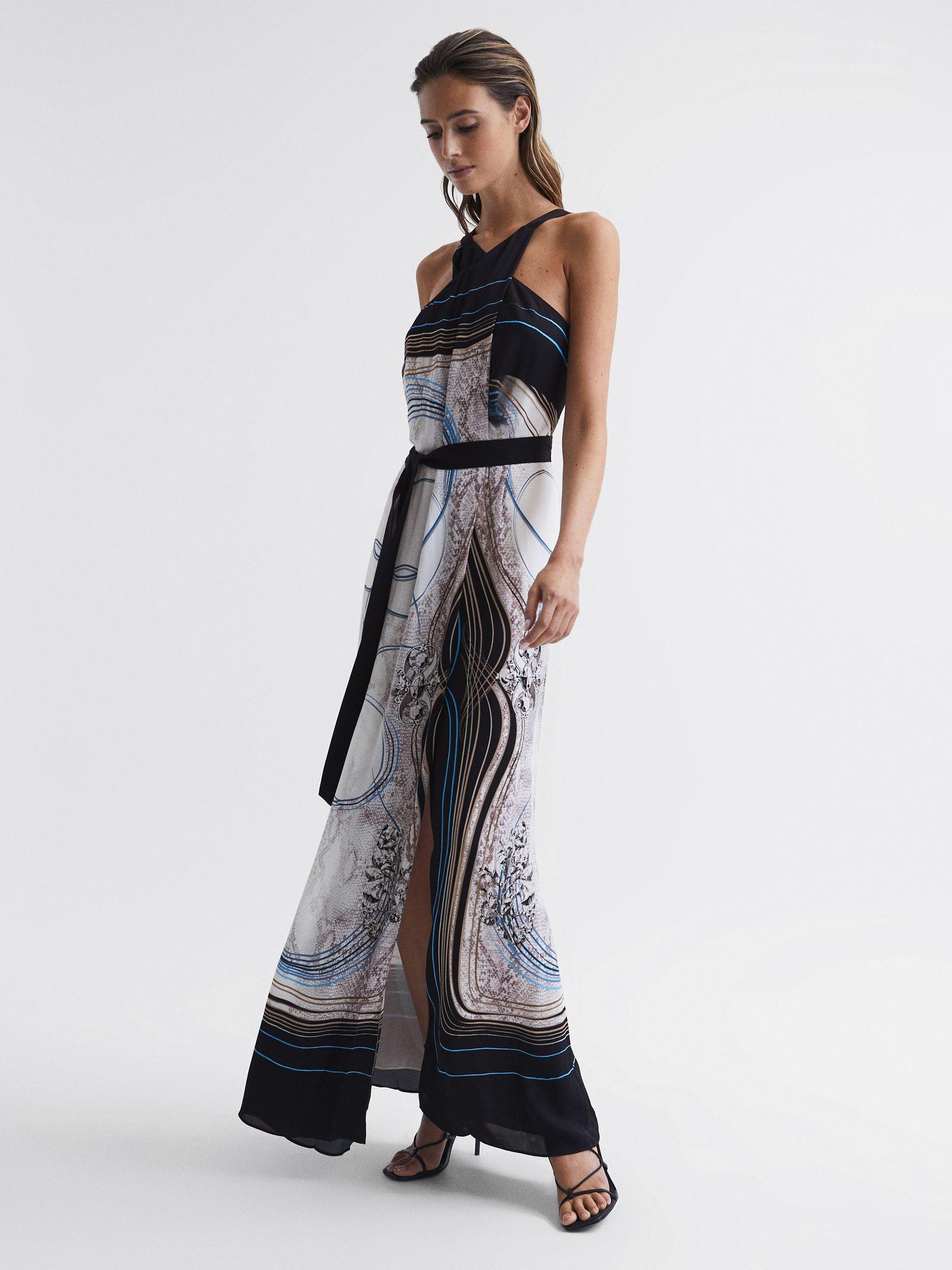Jewel Print Maxi Dress in Navy Product Image