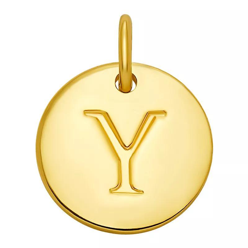 PRIMROSE 18k Gold Over Sterling Silver Letter Disc Charm, Women's, Gold Over Sterling B Product Image