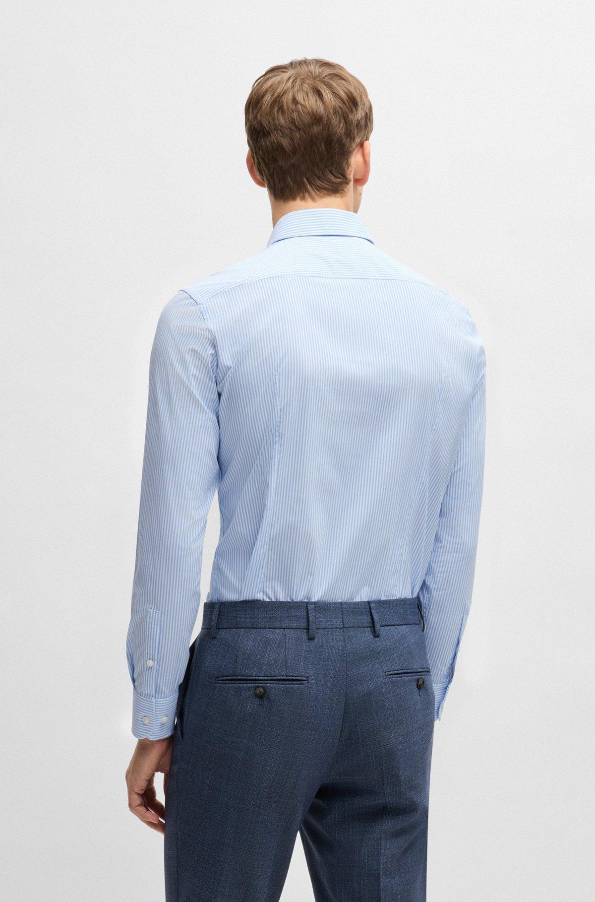 Slim-fit shirt in striped performance-stretch fabric Product Image