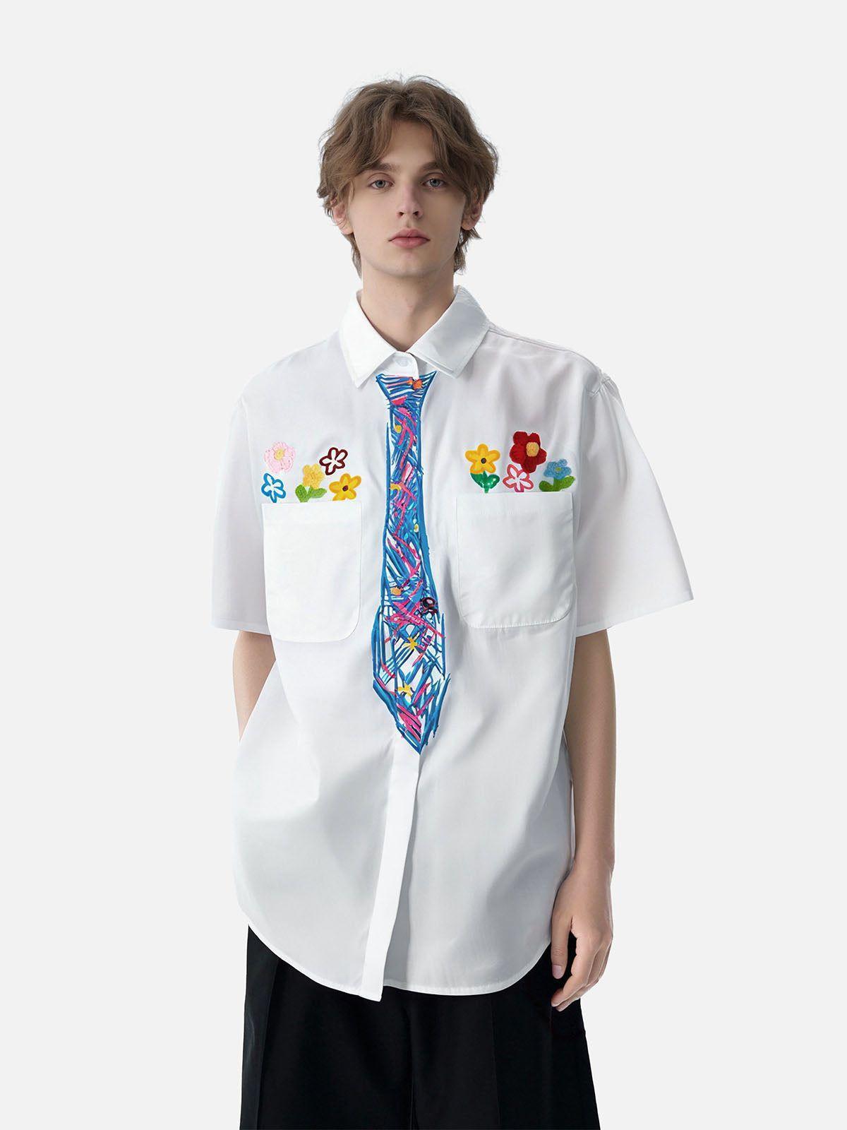 Aelfric Eden Graffiti Necktie Short Sleeve Shirt Product Image