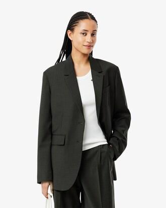 Wool Blend Checked Blazer Product Image