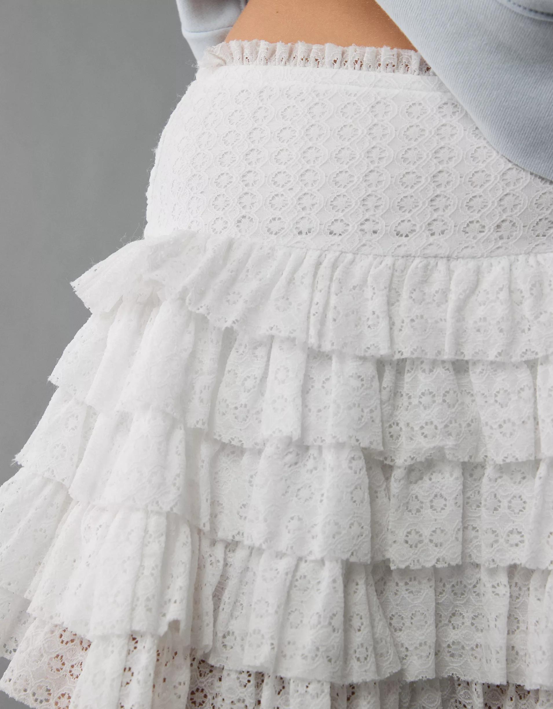 AE High-Waisted Ruffle Mini Skort Product Image