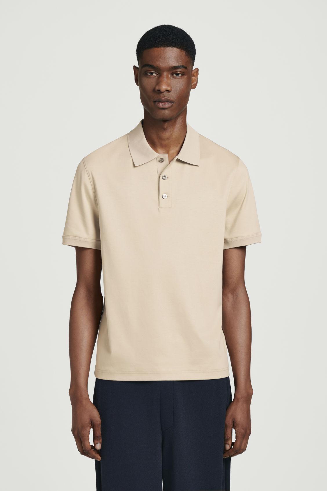 REGULAR-FIT MERCERIZED-COTTON POLO SHIRT Product Image