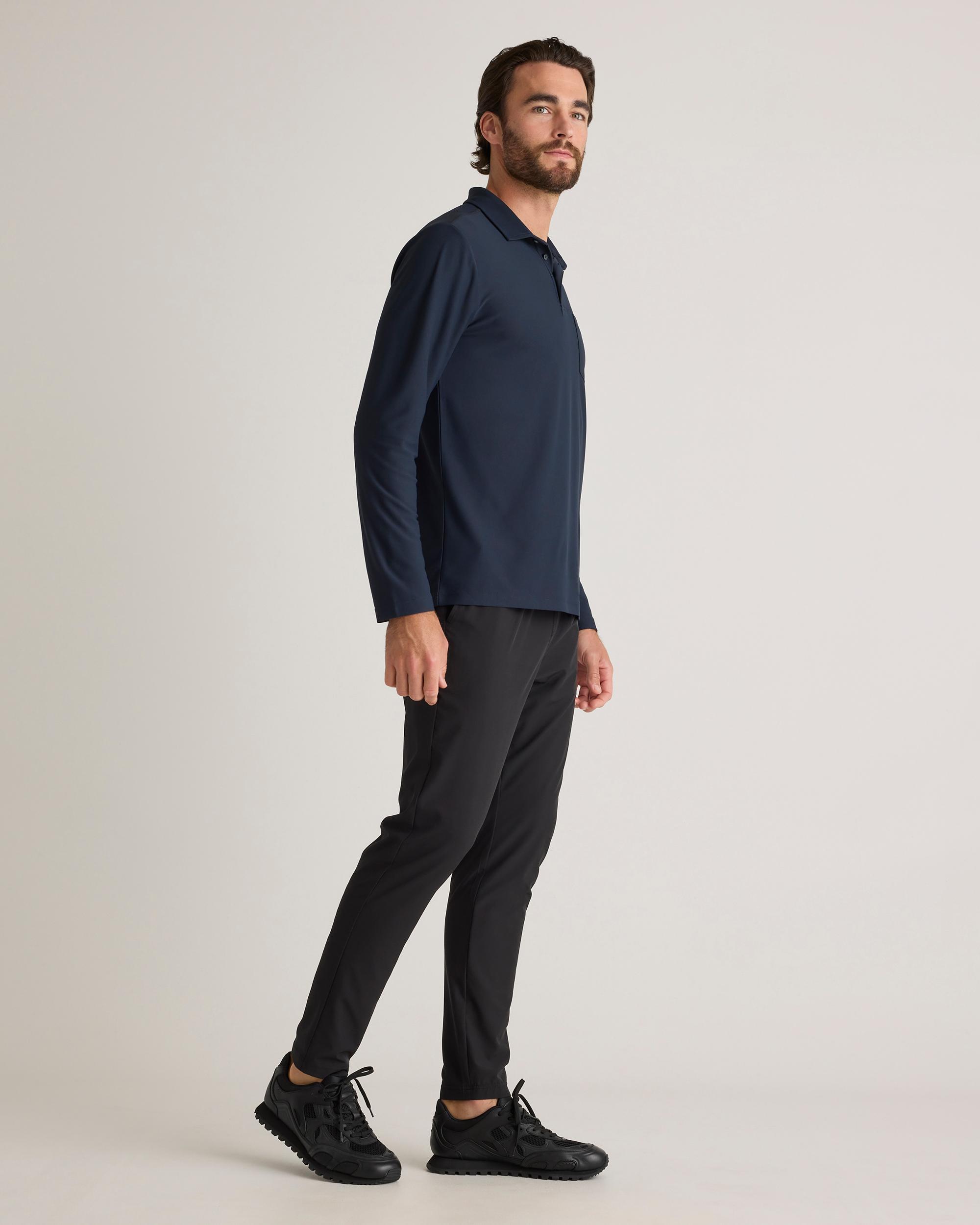 Quince | Men's ProPique Performance Long Sleeve Polo Recycled Polyester Product Image