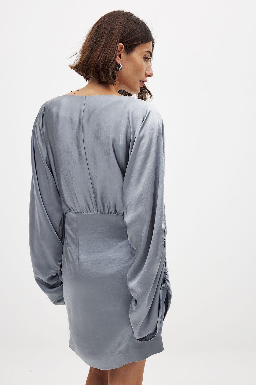 Draped Detail Satin Dress Product Image
